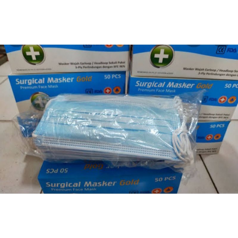 Masker Surgical Gold