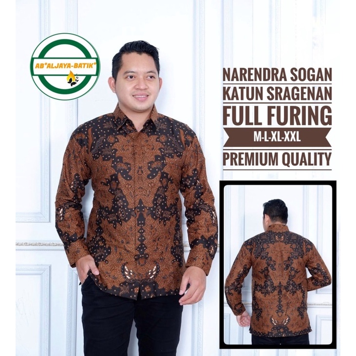 Kemeja Batik NARENDRA SOGAN Full Furing Katun Halus High Quality