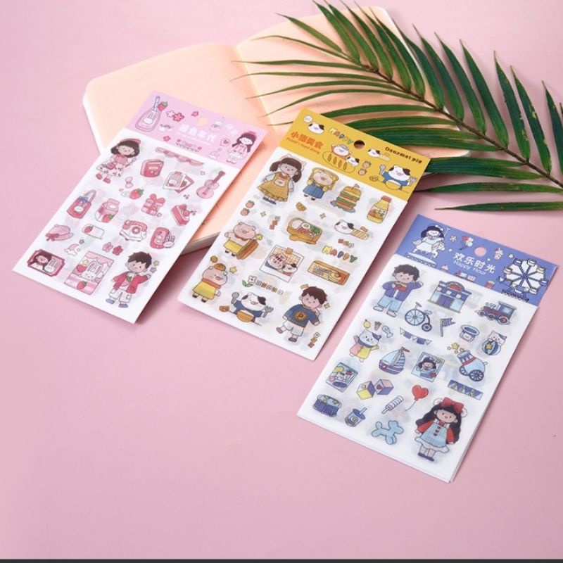 

4 in 1 Kiss cut washi sticker pack girl theme