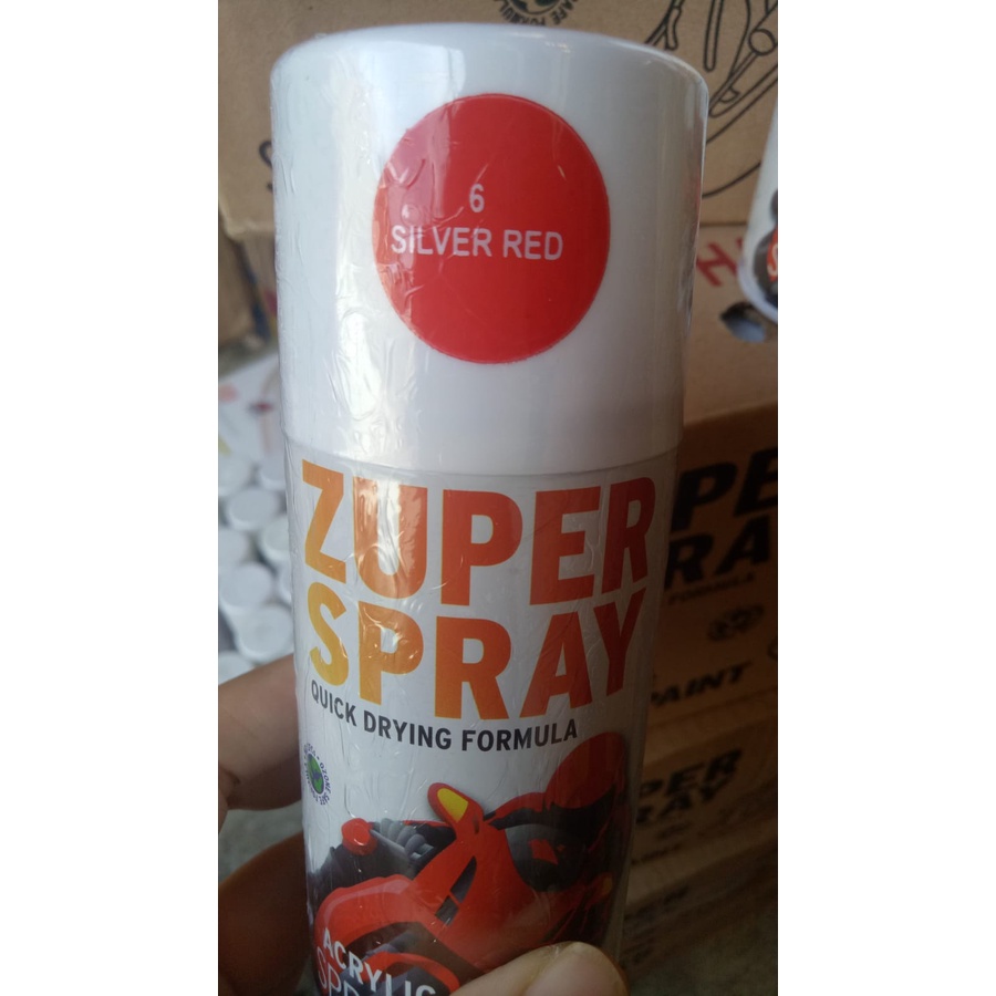 cat semprot pilok pilox zuper silver red 6 150cc zuper spray silver red p6 150cc