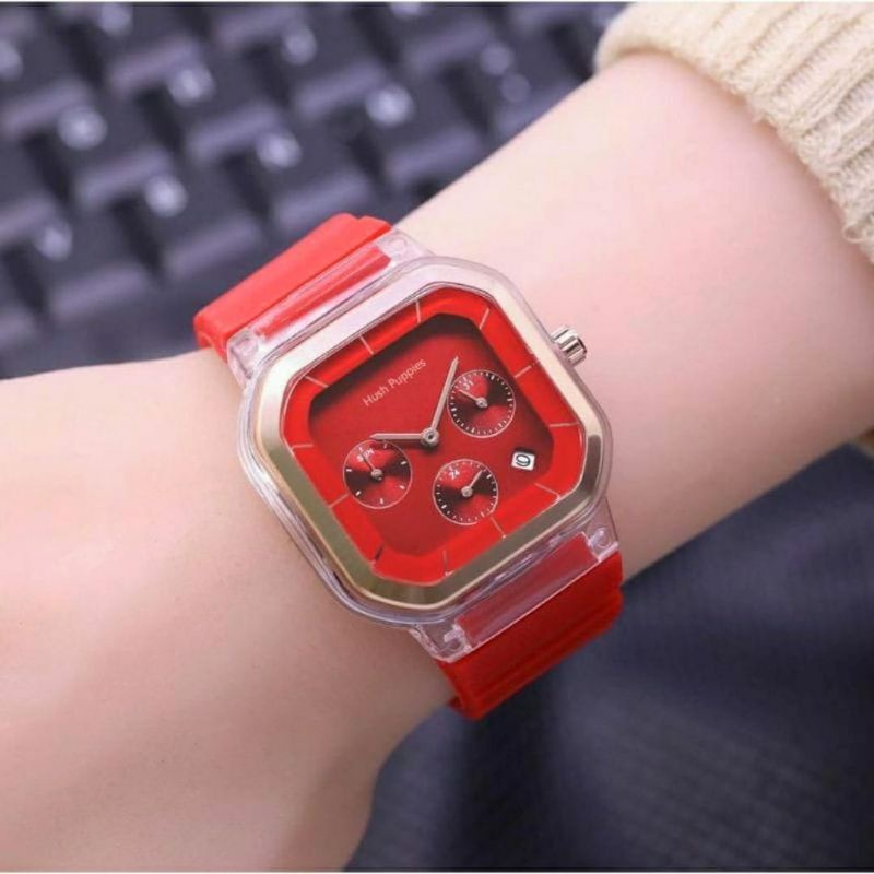 Hushpuppiesh (Terima Cod)Jam Tangan Wanita Jam Tangan Keren Sergi Chrono 3 Tanggal Aktif Rubber