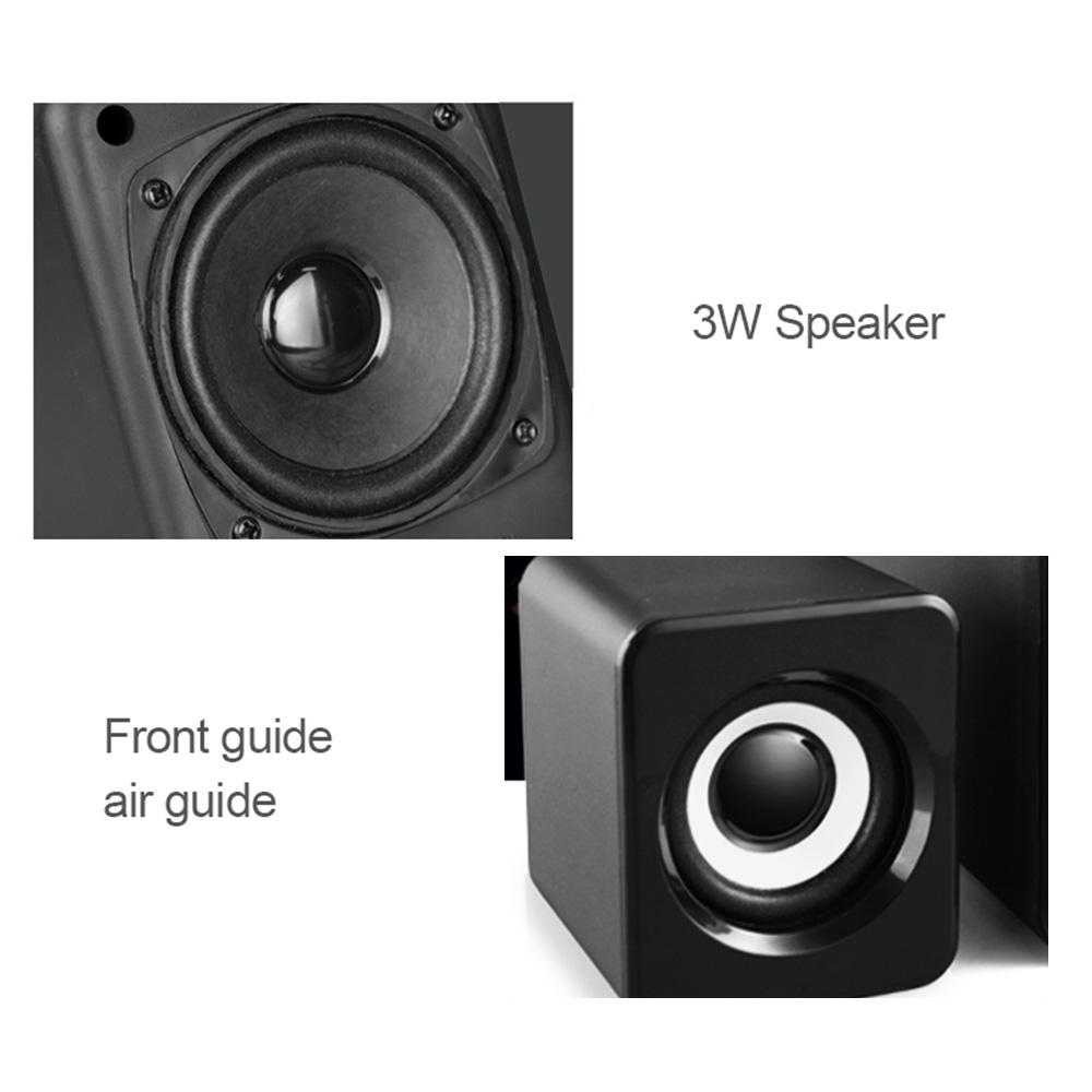 RS - Speaker Desktop Wired Stereo Subwoofer Bass High Quality 2.0 USB PC 3W RS-81284