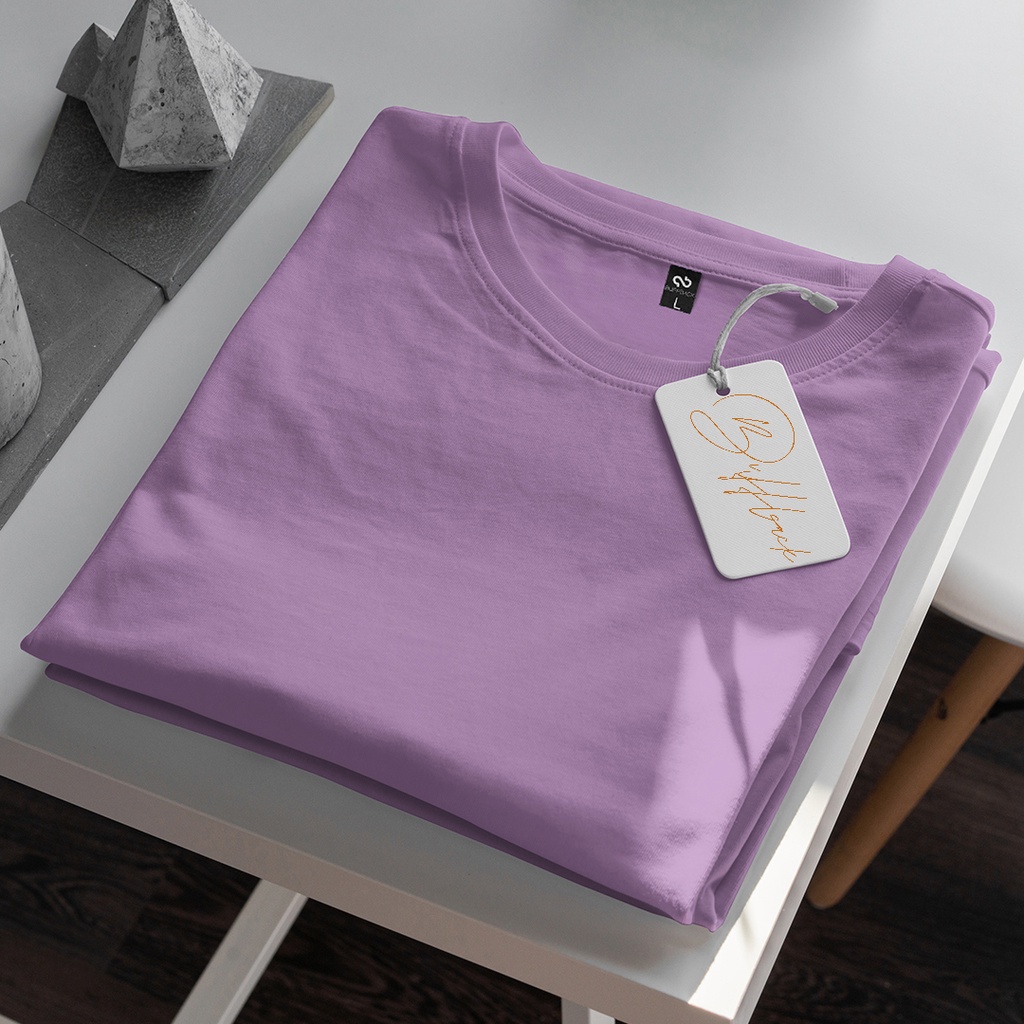 Kaos Polos Wanita Lengan Pendek Cotton Combed 30 S Buffback Lilac