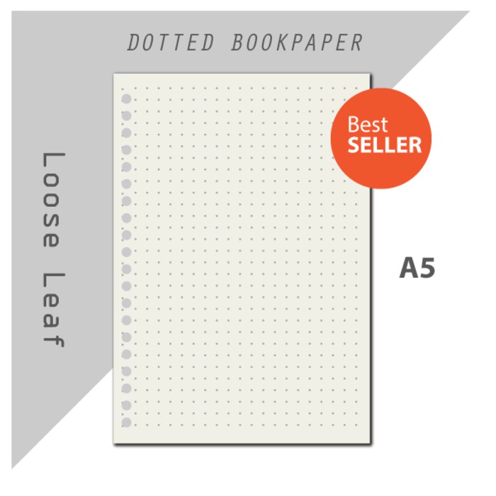 

Jual Bookpaper Loose Leaf (Dotted) Kertas Binder/ Isi Notes - (A5) 50 Lbr Murah