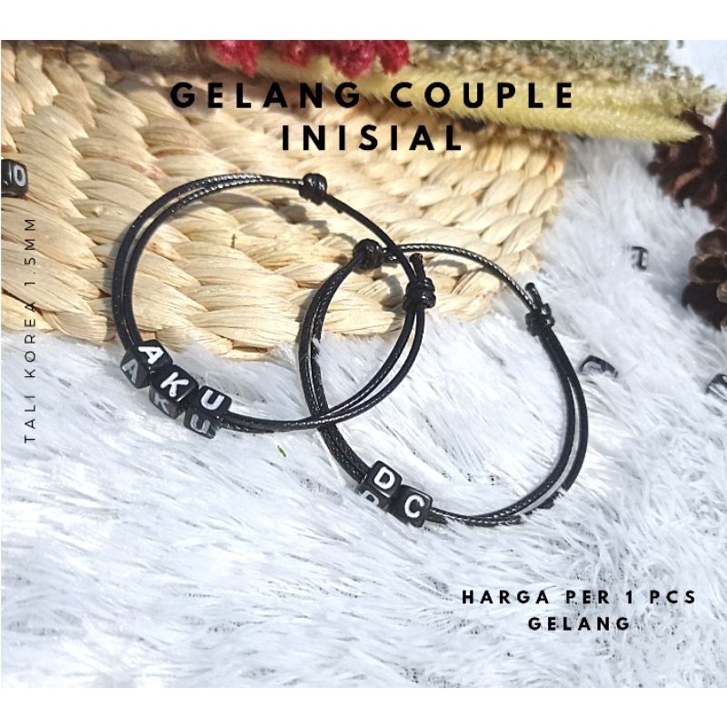 (GRATIS) CUSTOM NAMA COUPLE TALI KOREA ANTI AIR gelang costum / gelang nama / gelang huruf / gelang 