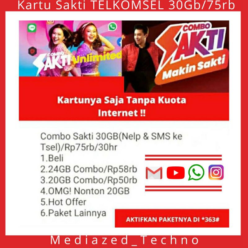 KARTU SAKTI TELKOMSEL 30 Gb Complit UNLIMITED Youtube, As Simpati LOOP