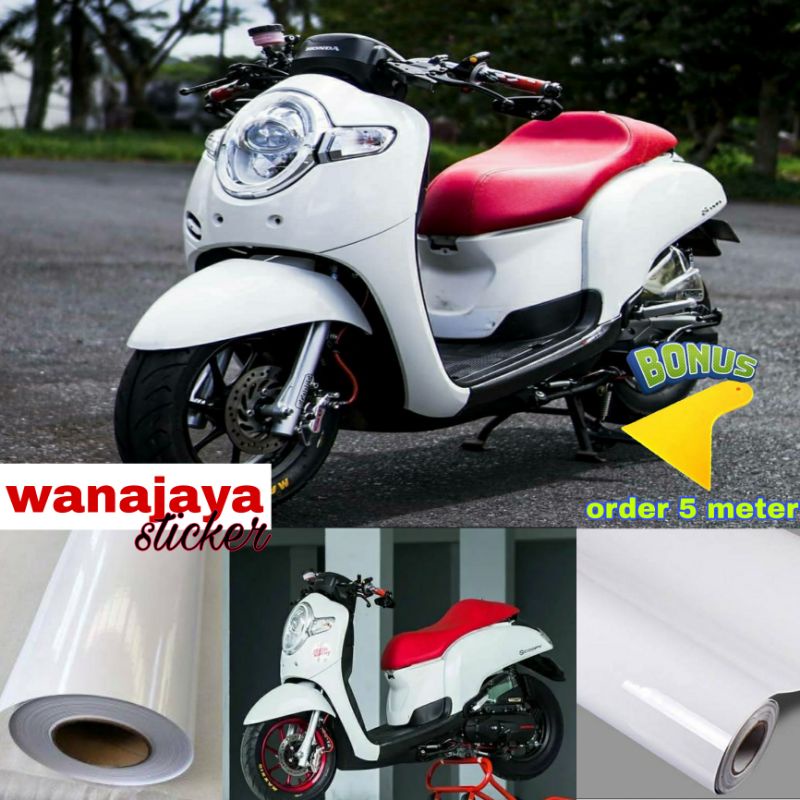 STCKER SKOTLET MOTOR WARNA PUTIH DOFF / GLOSSY / STIKER SCOTLET MOTOR WARNA PUTIH / STIKER SKOTLET
