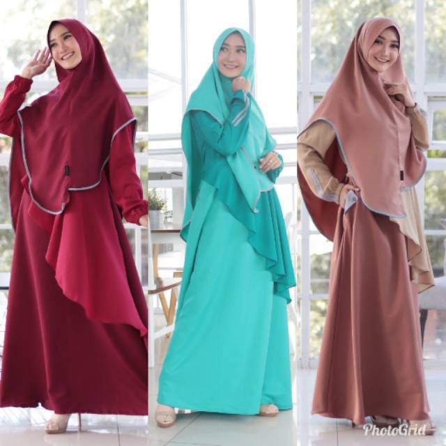Gamis Syari premium Mouza Original, gamis only busui cantik