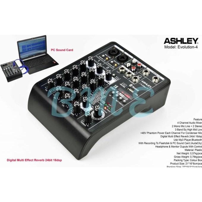 mixer ashley 4 channel original ashley evolution 4 bluetooth usb pc