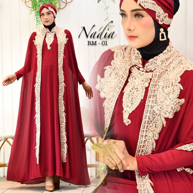 FASHION MUSLIM // KAFTAN NADIA // FREE INNER DAN TURBAN // SERAGAMAN KELUARGA // BAJU PESTA LAMARAN // KEBAYA WISUDA // BAJU LEBARAN // By RISKA MODE