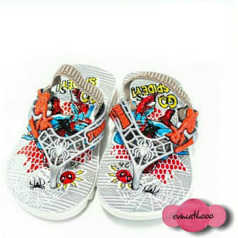 sandal jepit cit - cit gambar spiderman size 24- 29