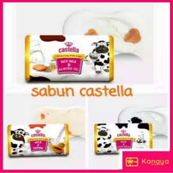 (BISA COD) Castella Whitening Milk Soap - Sabun Batang