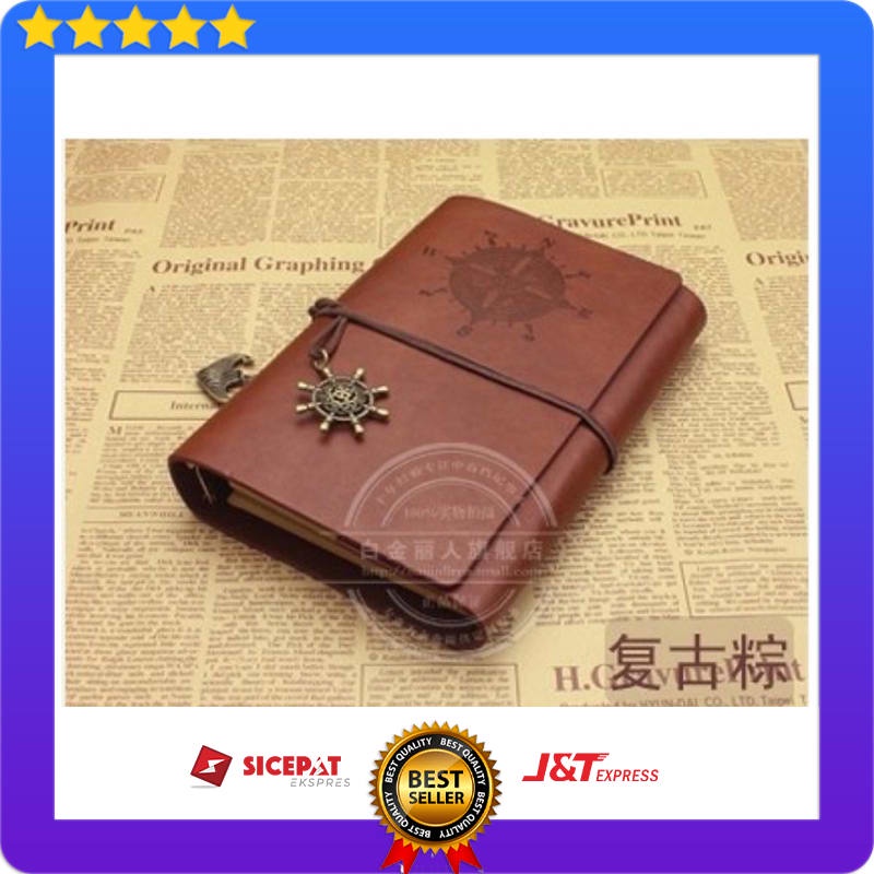 

Buku Catatan Retro Pirate Ship Binder Bahan Kulit Model Bajak Laut