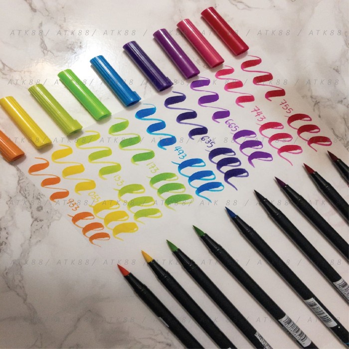 

kaligrafi-perlengkapan- tombow dual brush pen set 10 - bright palette -perlengkapan-kaligrafi.