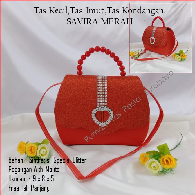 Tas Kecil,Tas Imut,Tas Kondangan,SAVIRA MERAH