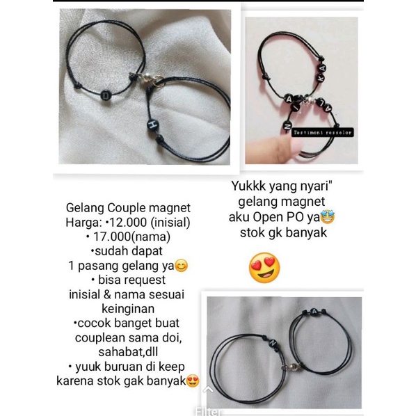 Gelang Magnet Couple Nama