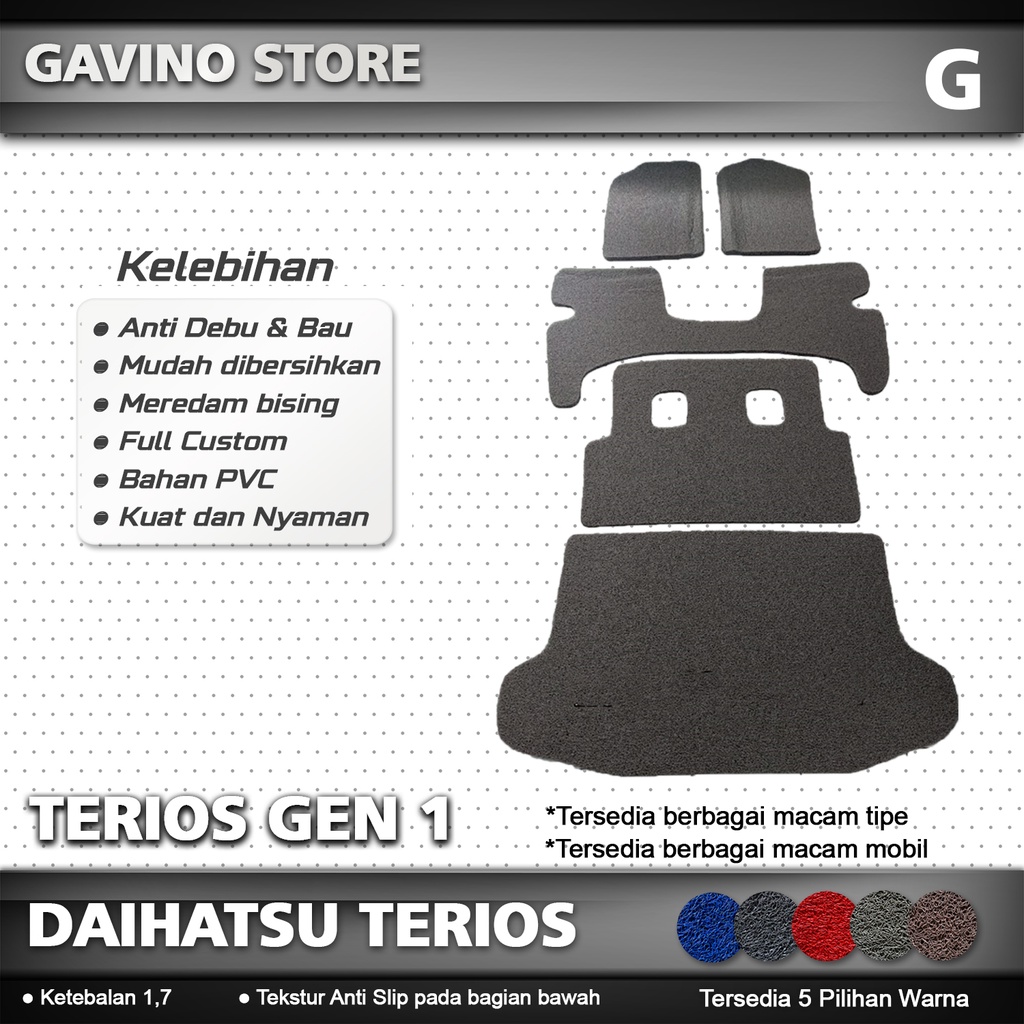 Karpet Mobil DAIHATSU TERIOS GEN 1 / TERIOS GEN 1 / coil mat / Mie Bihun / karpet cacing / aksesoris