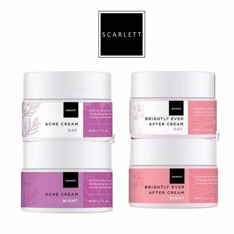 SCARLETT WHITENING CREAM ACNE BRIGHTLY - DAY NIGHT CREAM SCARLETT ~ ORIGINAL 100%