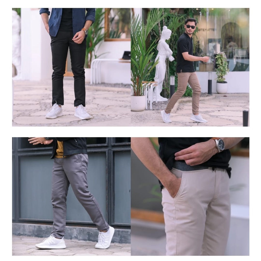 TERKEJUT KAU DEK!! PROMO PANJANG CHINOS 100 RIBU DAPAT 3Pcs / CELANA CHINO / CELANA COWOK PRIA DEWASA TERBARU POLOS KEREN