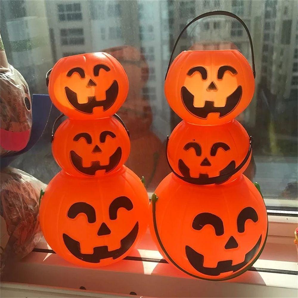 Solighter Pumpkin Bucket Portable Hadiah Halloween Trick Sweet Holder