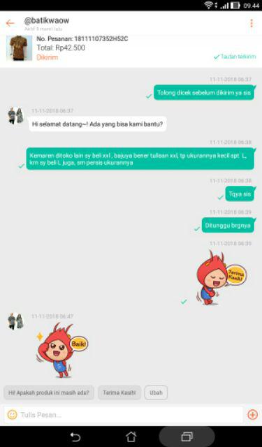 Kemeja Batik Lengan Pendek Motif Kenongo M L Xl Xxl