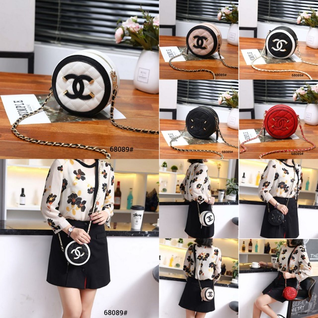 W*CHANEL WOC Round Mini WITH BOX 68089*