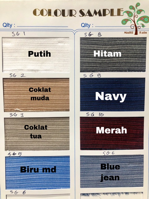 bahan multi kain koko slub poly katun salur sigaret meteran dan grosir