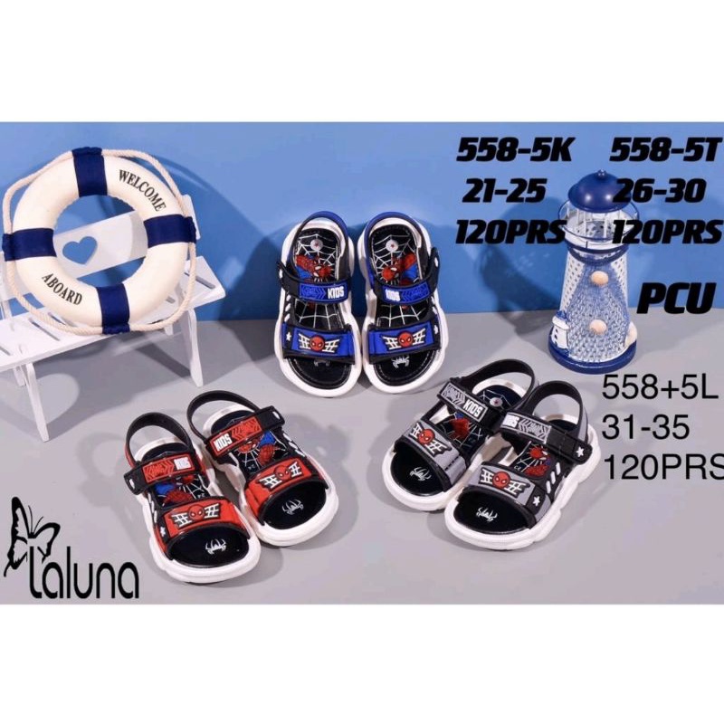 SANDAL GUNUNG ANAK SPIDERMAN IMPORT NO WAY HOME LALUNA 558-5 SPIDER BAHAN KARET FULL ANTI SLIP