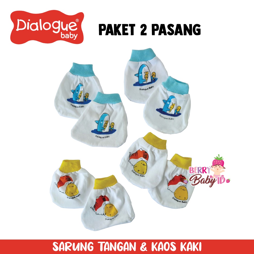 Dialogue Baby Paket 2 Pasang Sarung Tangan Mittens &amp; Kaos Kaki Bayi Berry Mart