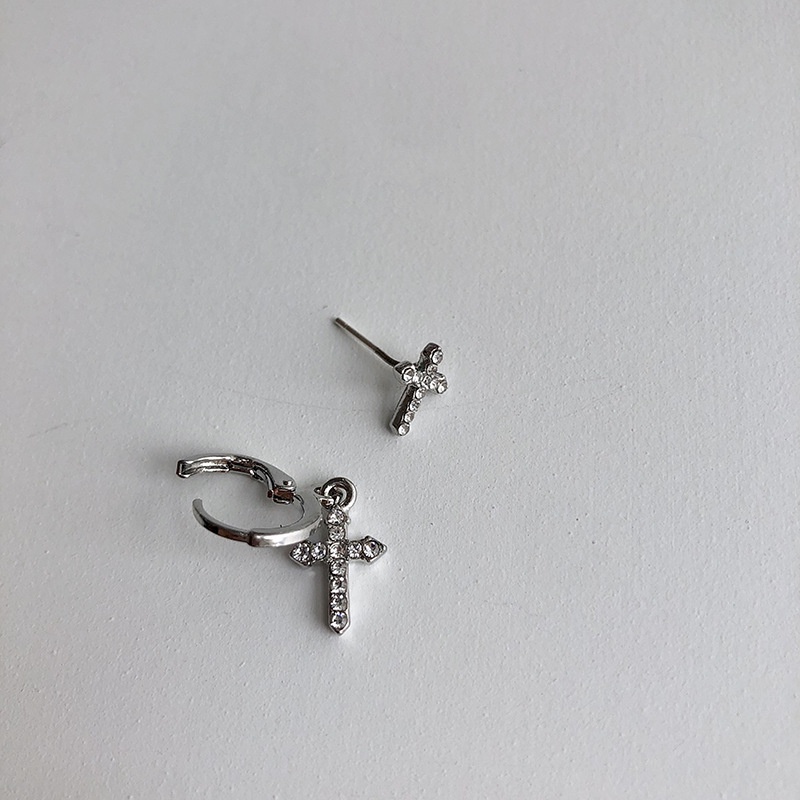 Asymmetric Cross Earrings Accessories Simple Temperament Retro