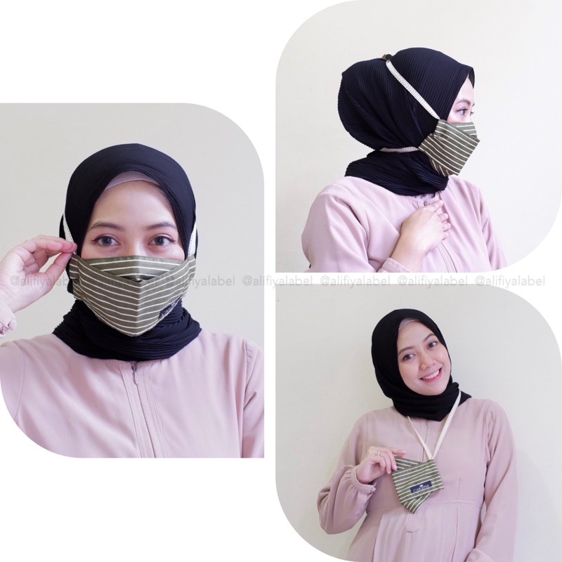 MASKER KAIN 3D 3PLY HEADLOOP STOPPER ORIGAMI NON MEDIS HIJAB “Colors Series”