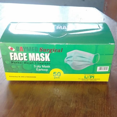Masker 1pack isi 50 Baymed Face Mask 3 ply