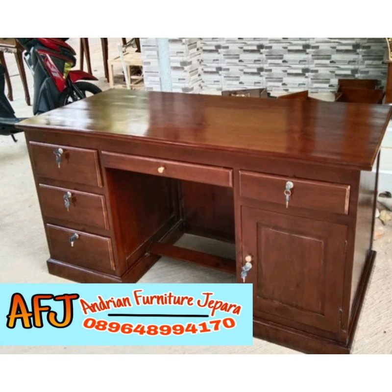 meja kantor minimalis meja direktur kayu jati