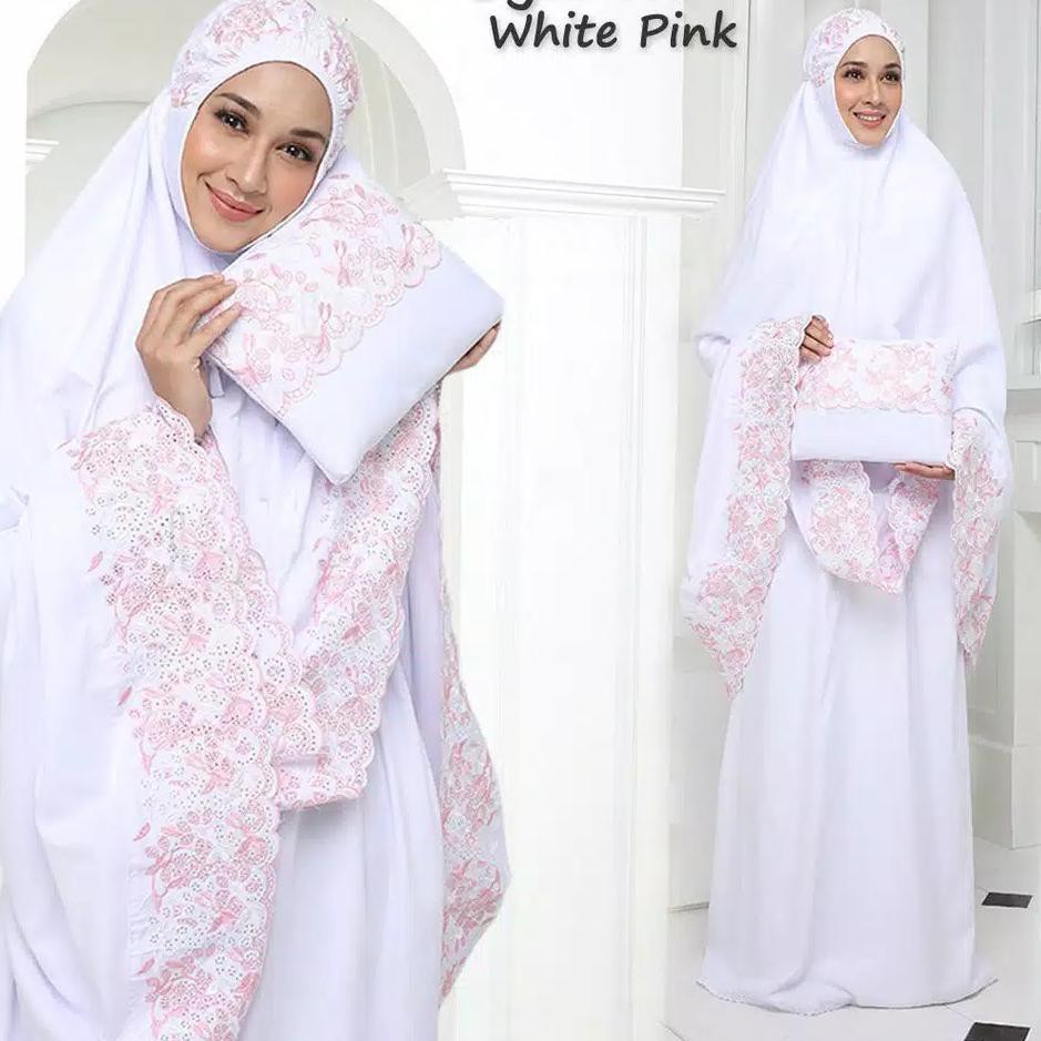 Mukena Bordir Mewah Putih Jumbo Pum Dewasa Terbaru 2021 Tasikmalaya K0N2