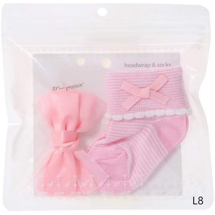 Kaos Kaki Bandana Set Cantik Lucu Fashion 0-12 bulan