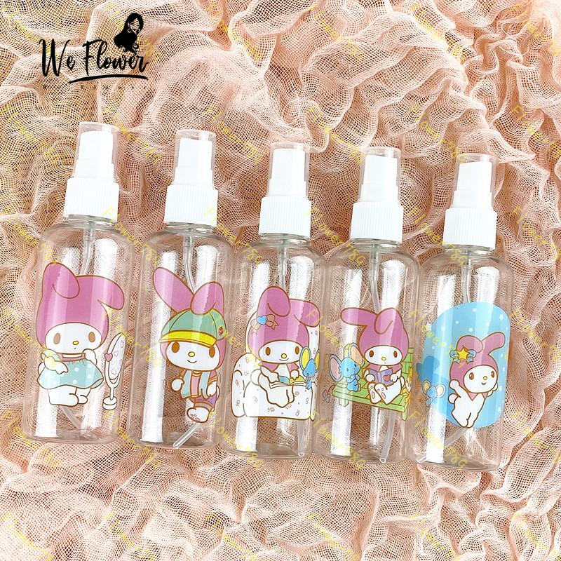 (We) Botol Kosong Bahan Plastik Desain My Melody Kartun Kapasitas 100ml Dapat Diisi Ulang