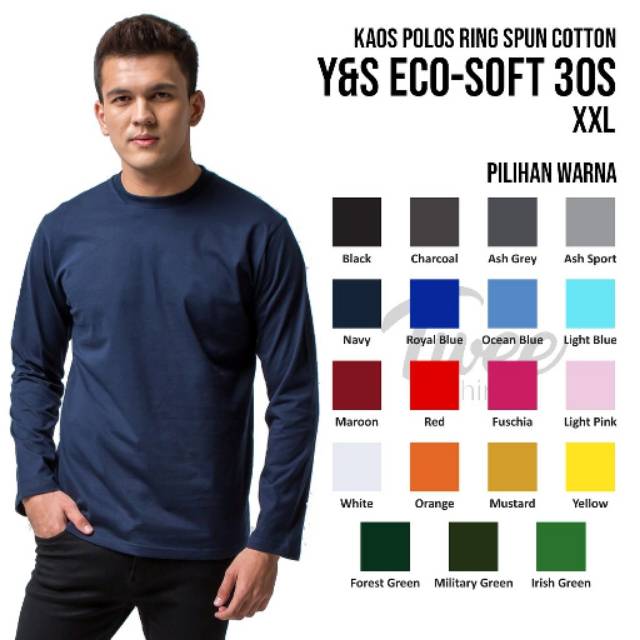  kaos  polos cotton combed 30s panjang 100 original cotton 