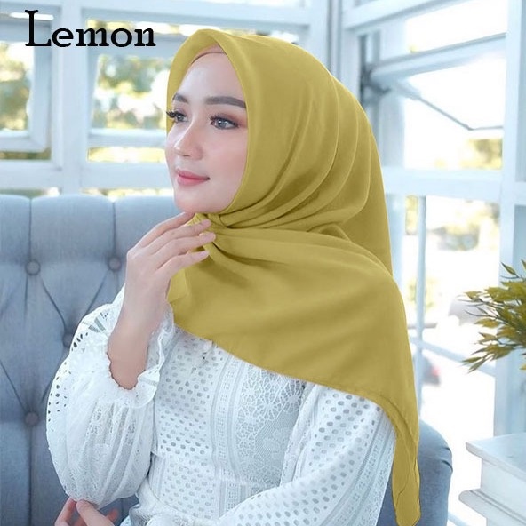 HARGA TERMURAH JILBAB BELLA SQUARE SEGI EMPAT / HIJAB BELLA SQUARE TERBARU WARNA LEMON