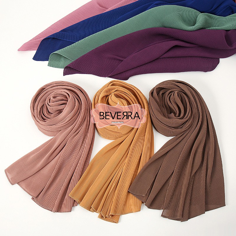 1 Pashmina Plisket crush bubble chiffon malaysia shawl A45 beverra hijab heavy chiffon pleated-5