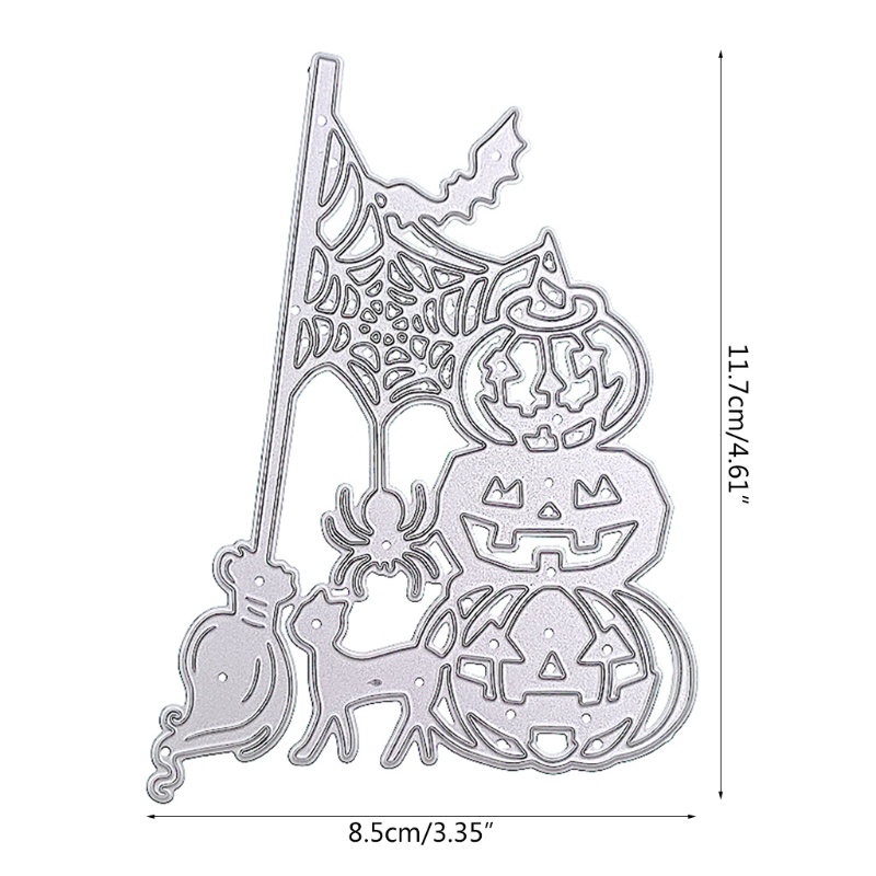 Cetakan Stensil Cutting Dies Motif Labu Halloween Bahan Metal Untuk Scrapbook / Craft DIY