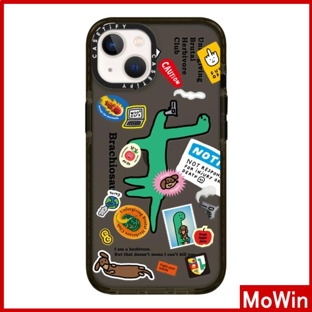 Soft Case Silikon Tebal Shockproof Motif Graffiti Dinosaurus Untuk iPhone 13 Pro Max / 12pro / 11 / 7plus