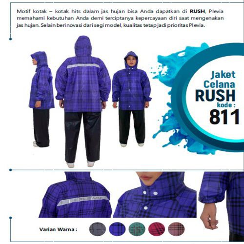 Jas Hujan Jaket Celana RUSH 811 PLEVIA - Jas Hujan Setelan