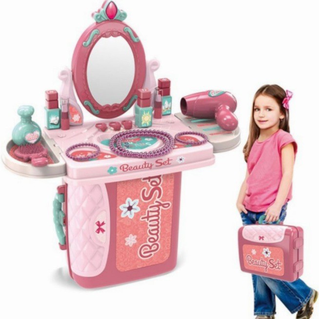 Mainan Anak mainan beauty set koper mainan make up anak mainan salon salonan(Y8X6) Mainan Edukasi Ma