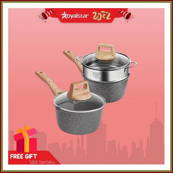 Set Panci Masak Stainless Steel Satu Set Wajan Panci Murah Tahan Lama  Royalstar Dux Daily Pot + L