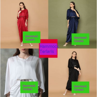 gamis Busui satin warna navy wanita muslim jumbo terbaru payet belt Hammock TErlaris