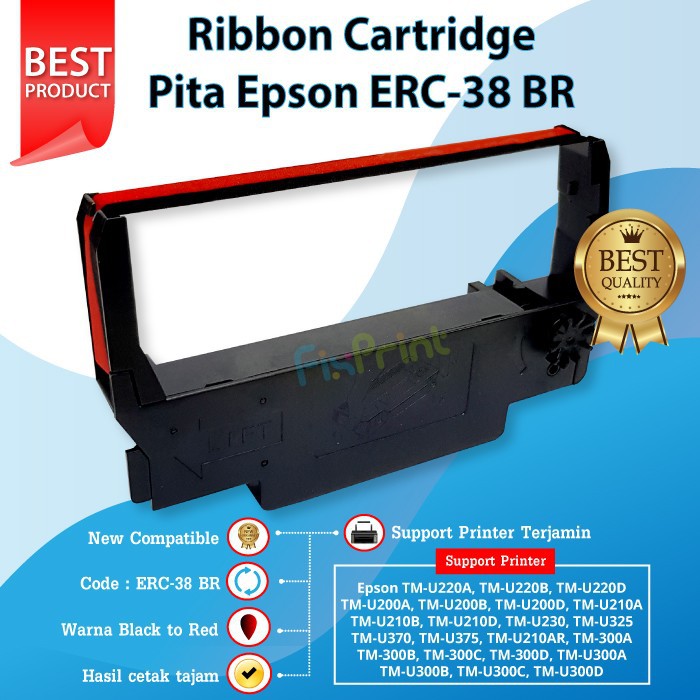 Ribbon Cartridge ERC 38 ERC-38 ERC38 Black Pita Printer Epson TM-U220