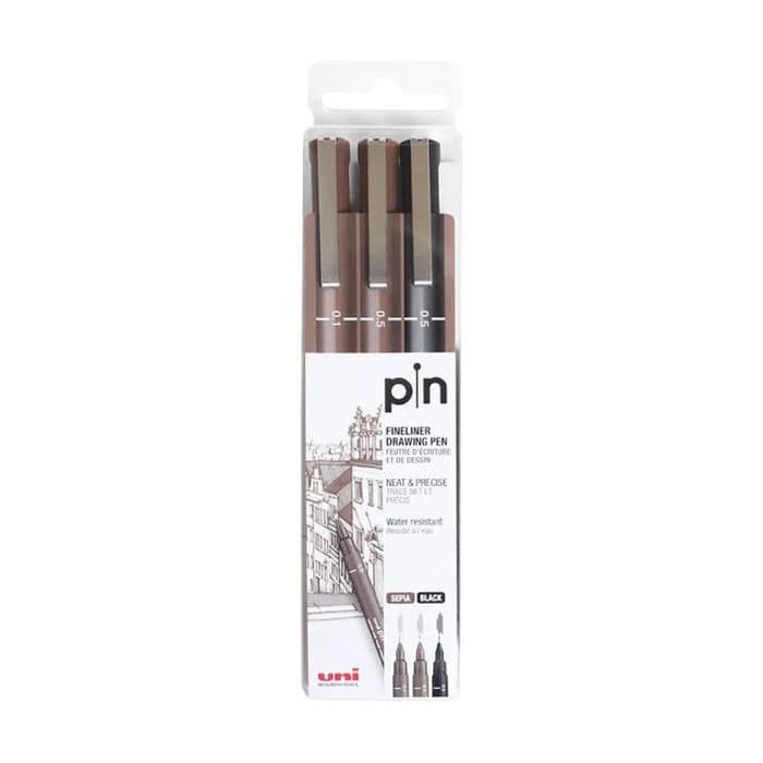 

Pendrawing- Uni Pin Fineliner Drawing Pen Set Of 3 -Drawing-Pen.