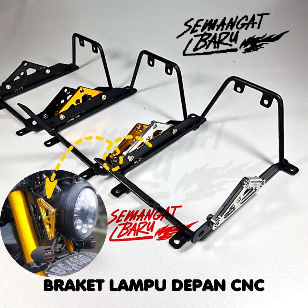 BRAKET LAMPU DEPAN CNC CB150 VERZA, VERZA LAMA DAN NEW MEGAPRO MONO ALL MOTOR CUSTOM