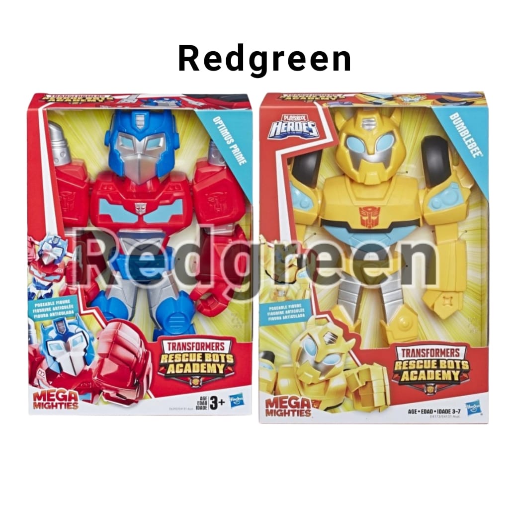 Mega Mighties TRANSFORMERS RESCUE BOTS ACADEMY Mega Mighties Bumblebee Optimus Prime Mainan Anak Act