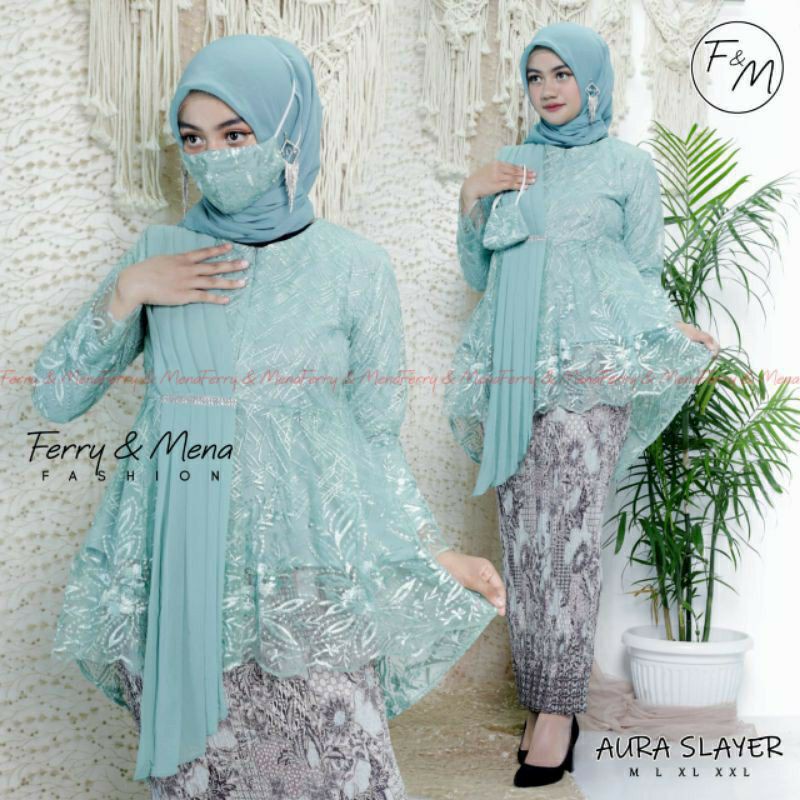 Kebaya Aurora Selendang / Kebaya / Kebaya Brukat / Kebaya Modern / Kebaya Remaja / Kebaya Wisuda